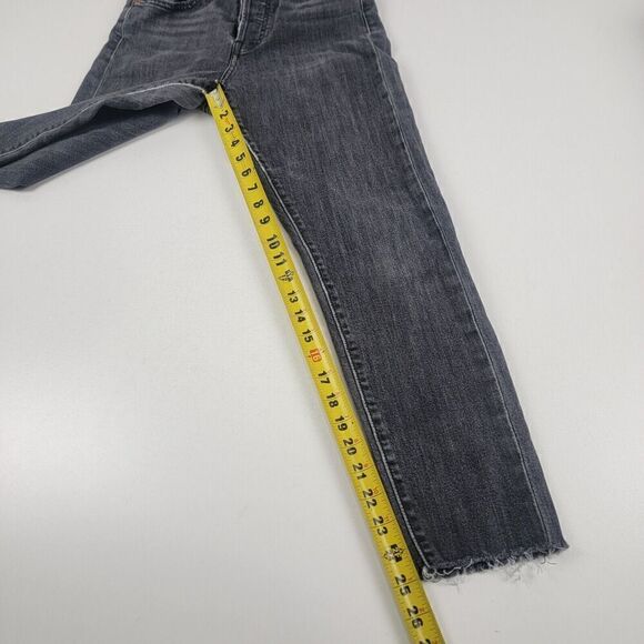 Levi's Wedgie Jeans Womens Skinny Fit Black Medium Wash Button Fly Sz 28 (28x25) - Picture 7 of 10